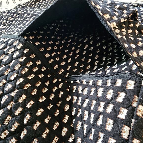 Vintage Vera Bradley Zebra Hanging Garment Bag Black Quilted Dual Handle Retired - Picture 7 of 14